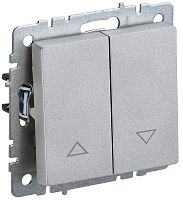 Выключатель жалюзи без фиксации без рамки IEK Brite ВС10-1-5-БрА 2-кл. алюминий картинка